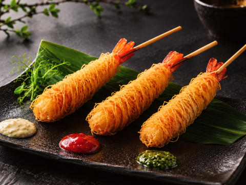 FROZEN VANNAMEI PTO KATAIFI SHRIMP SKEWER